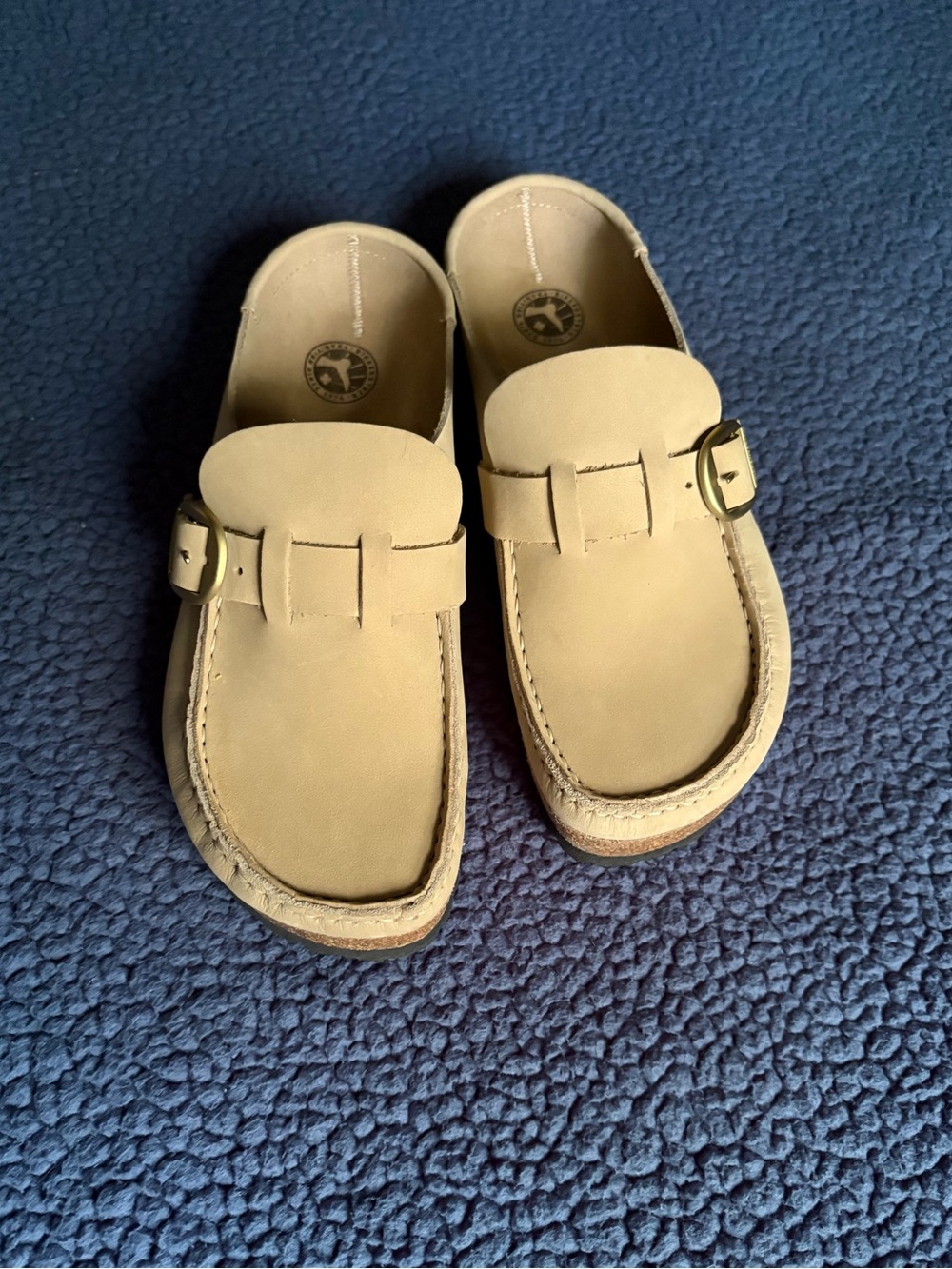 Birkenstock Tan Leather Mule with Buckle - Picture 2 of 6